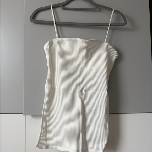 Zara Cream Ribbed Tank Top - Picture 3 of 7